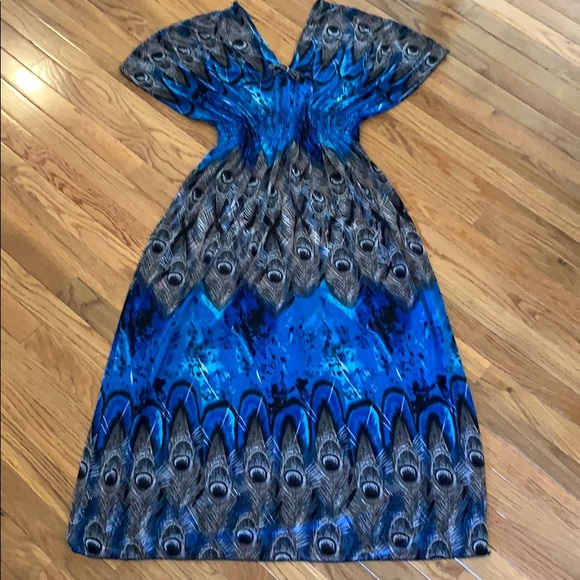 India Boutique Dresses & Skirts - NWOT Peacock Feather Dress OS fits Most